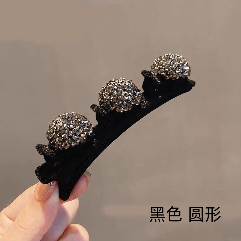 Wholesale Flocked Heart Hairpin New Year Bangs Hairpin Full Diamond Hairpin